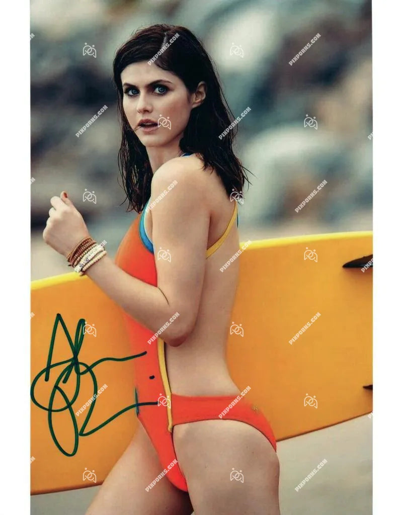 Alexandra Daddario signed portrait artwork – Pose 278 autographed digital download and canvas