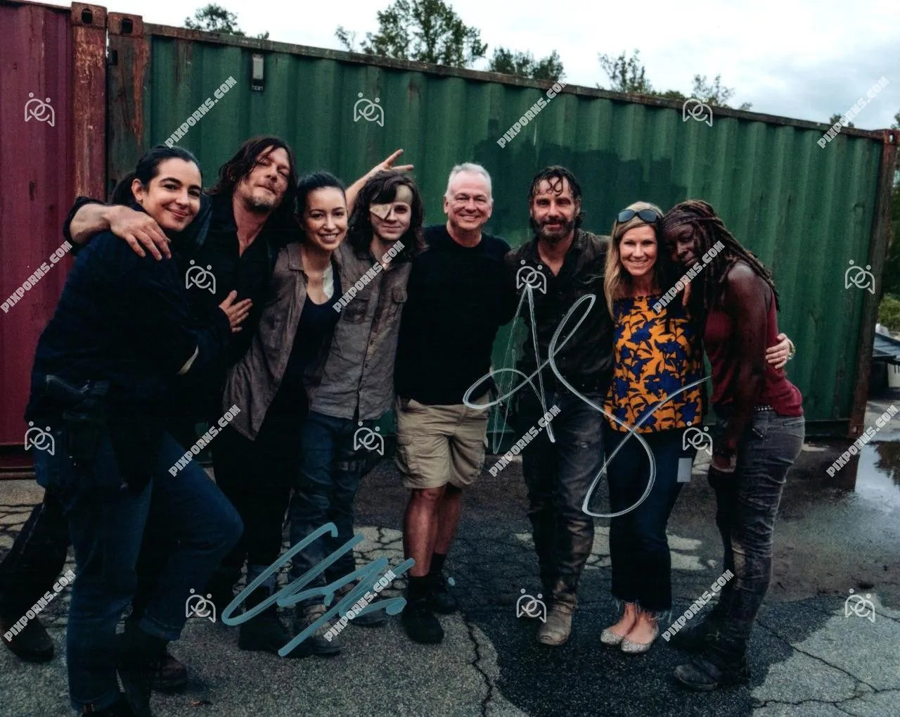 Andrew Lincoln and Chandler Riggs autographed landscape photo print – Pose 274 digital download and signed canvas