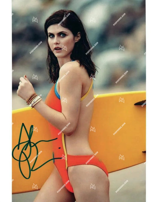 Alexandra Daddario signed portrait artwork – Pose 278 autographed digital download and canvas