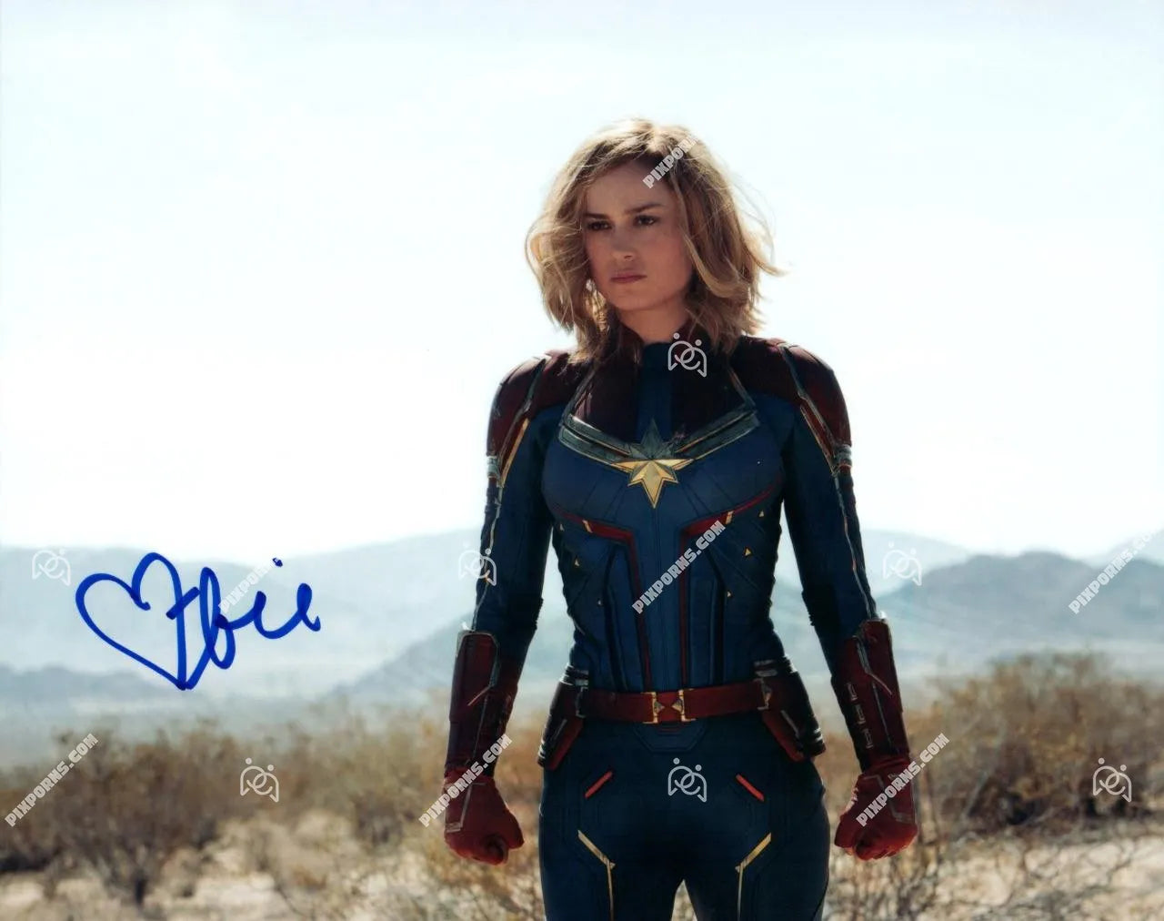 Brie Larson autographed landscape print – Pose 260 digital download and signed canvas