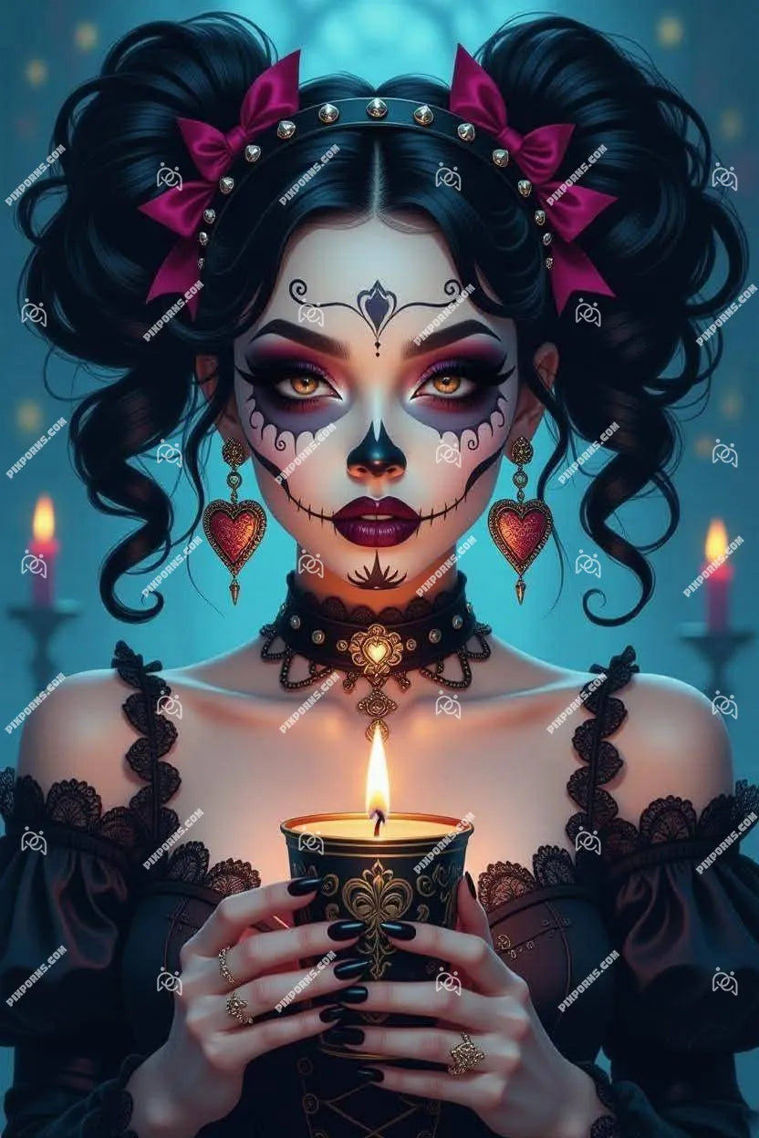 Cosmic Witch galaxy fantasy Halloween digital art (Pose 636)