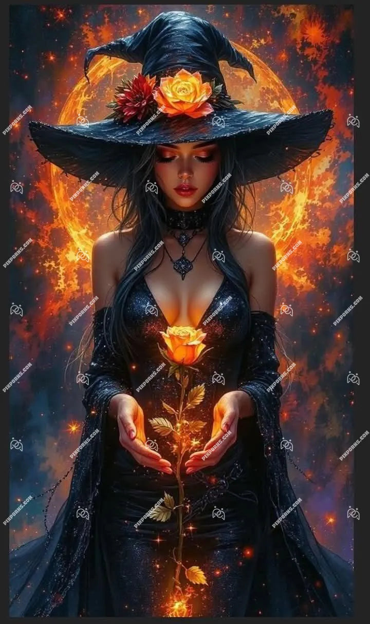 Desert Witch mystical fantasy Halloween digital print (Pose 628)