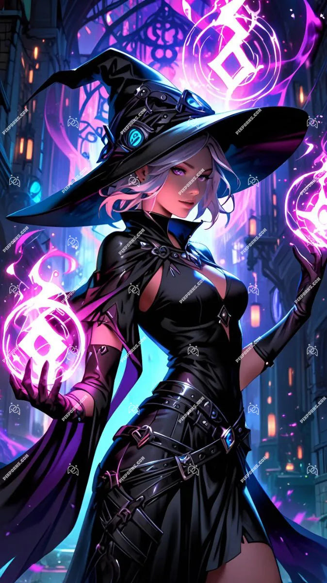Halloween Witch digital art – dark fantasy illustration (Pose 601)