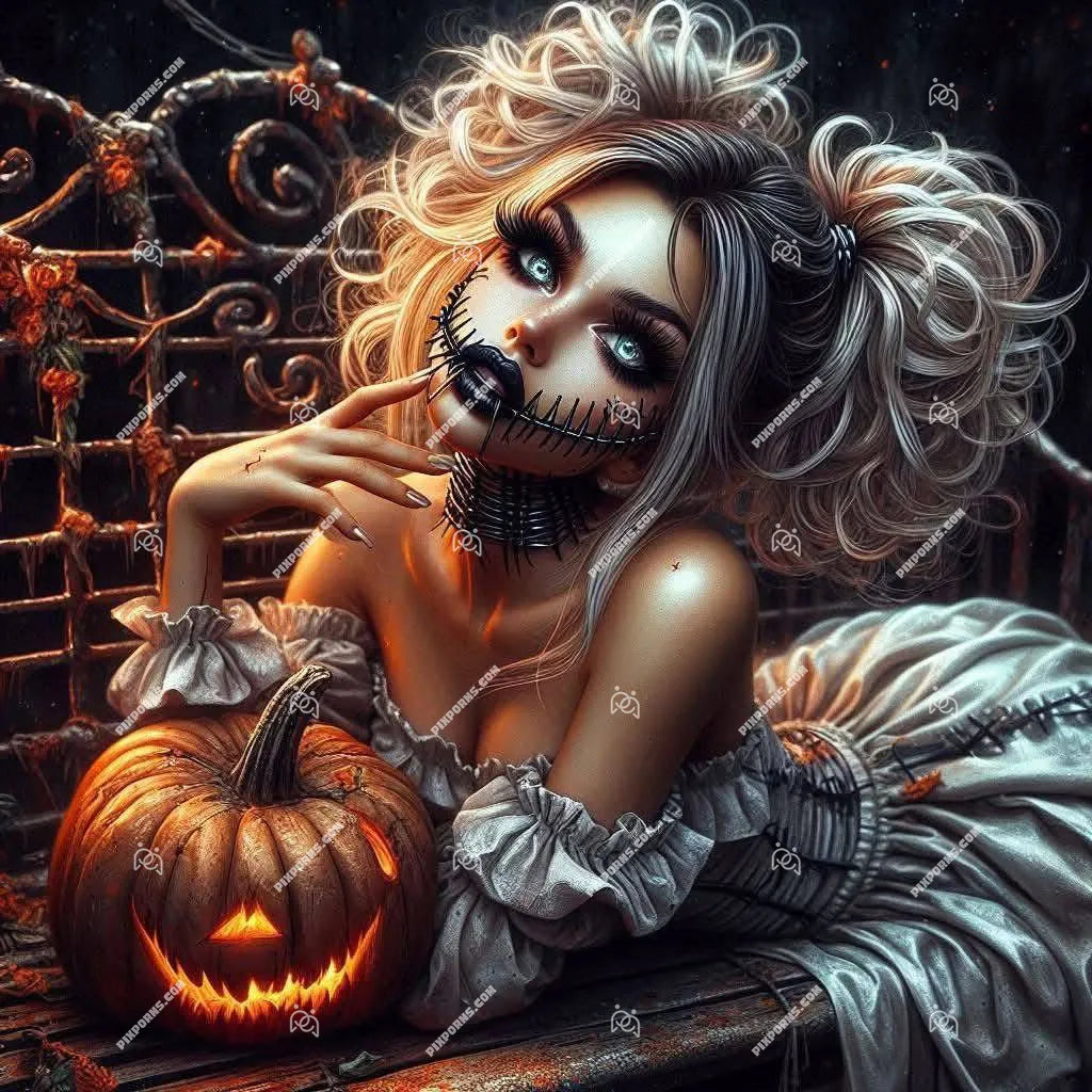 Witch Queen Halloween fantasy digital art (Pose 604)