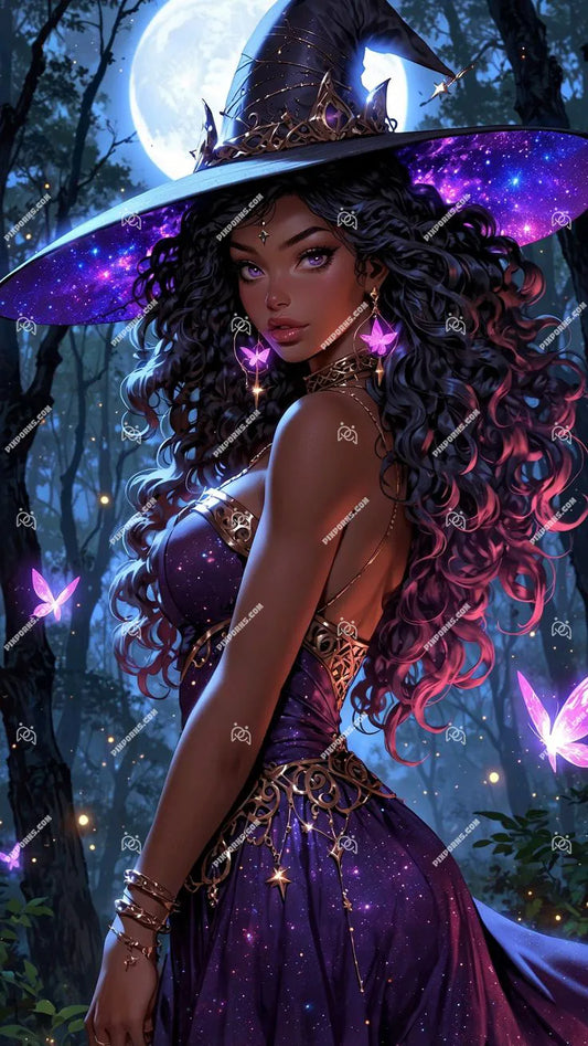 Haunted Witch forest digital fantasy artwork (Pose 605)