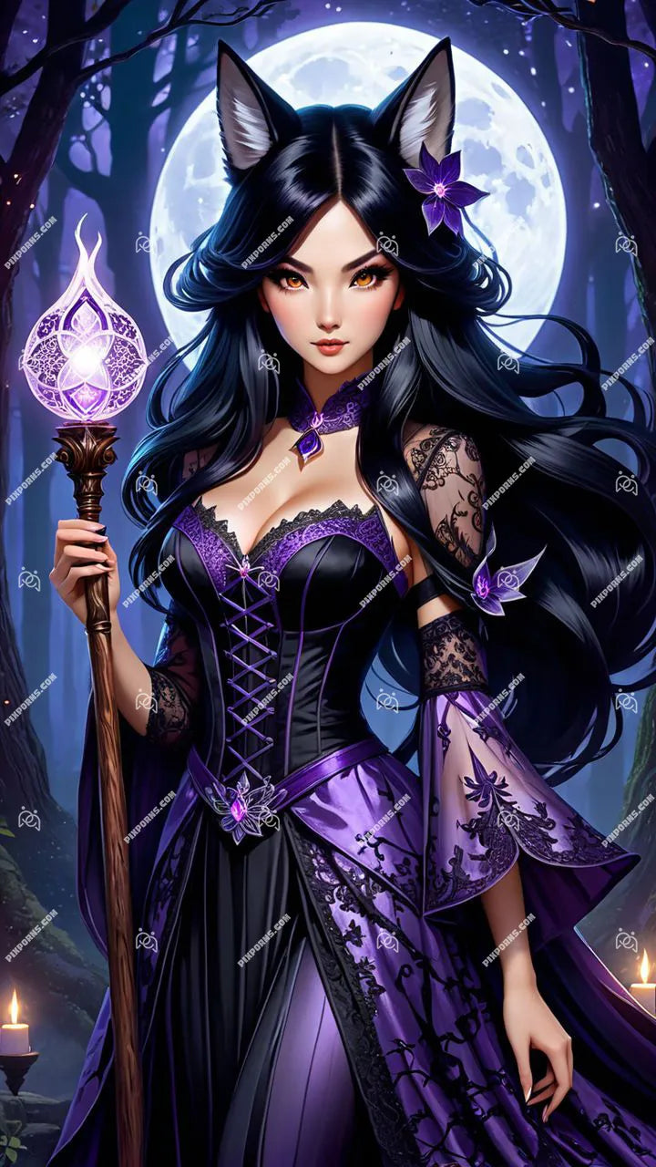 Ice Witch frozen fantasy Halloween digital art (Pose 615)