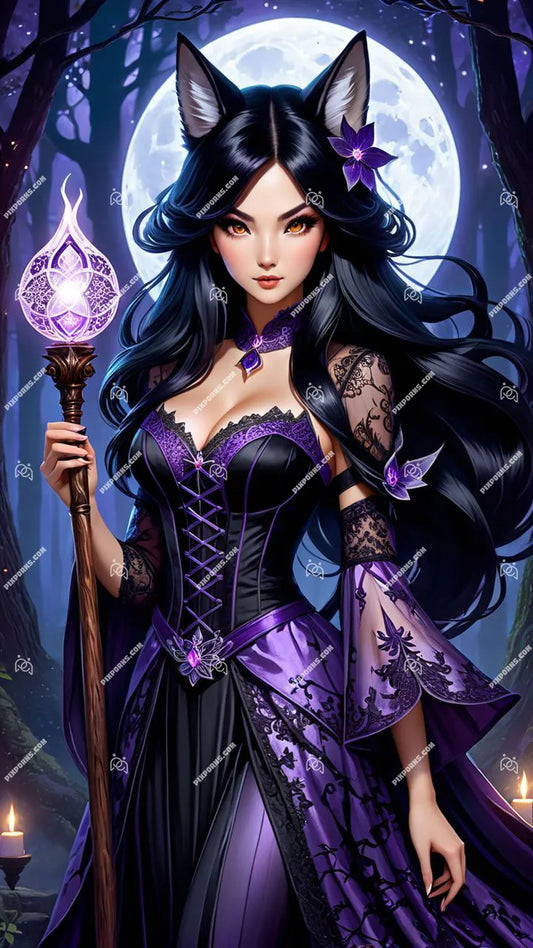 Ice Witch frozen fantasy Halloween digital art (Pose 615)